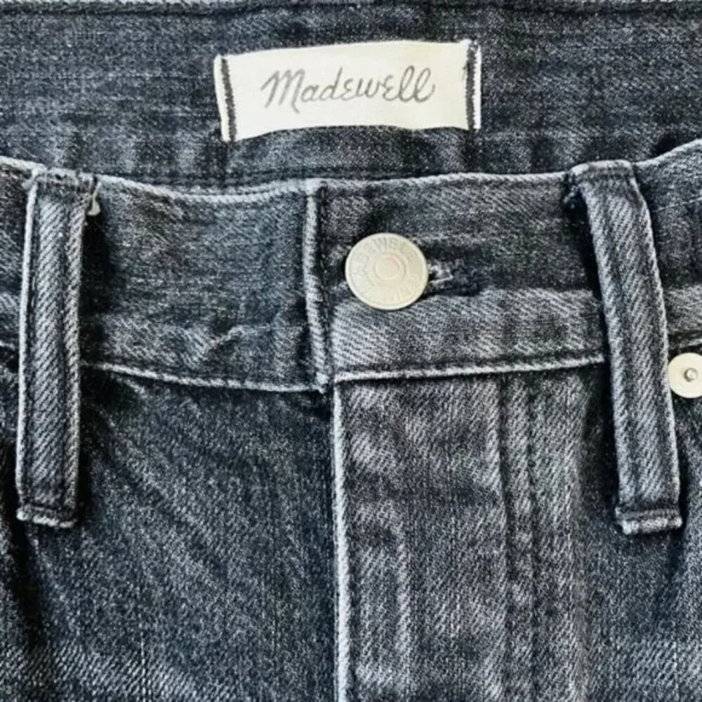 MADEWELL Relaxed Denim Black High-Rise Button-Fly Jean Shorts - Size 26